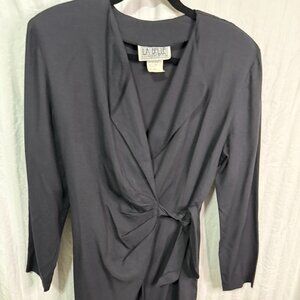 LA Belle Fashions Inc. Women's Wrap Dress – Black, Size 9